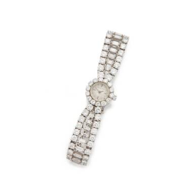 View full screen - View 1 of Lot 195. Diamond Bracelet-Watch.
