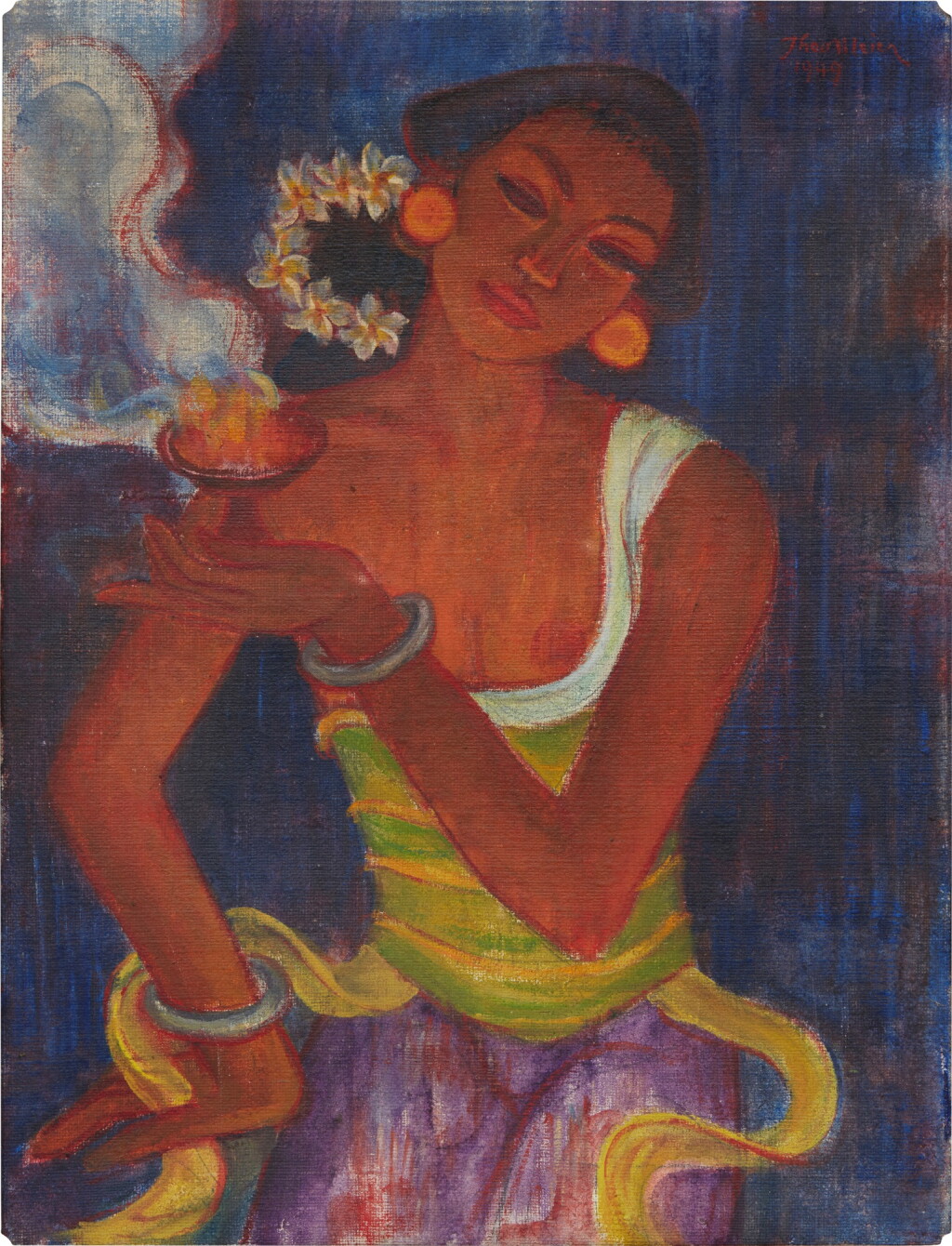 View full screen - View 1 of Lot 633. Theo Meier 西奧·邁爾 | Woman with offering 女子與貢品.