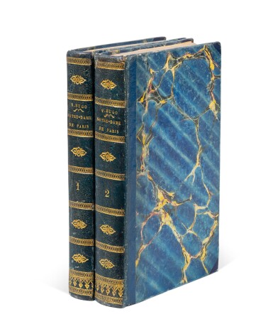 View full screen - View 1 of Lot 47. Notre-Dame de Paris. Paris, Gosselin, 1831. Édition originale (2 vol. en 1/2 chagrin de l'époque).