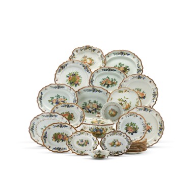View full screen - View 1 of Lot 282. A Nove faience assembled part service, Antonibon factory, circa 1760.