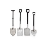 Four Silver and Carved Ebony Presentation Spades, Circa 1900
