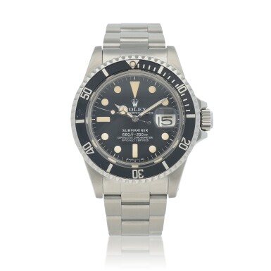 View full screen - View 1 of Lot 447. Submariner, Ref. 1680 Stainless steel wristwatch with date and bracelet Circa 1978.