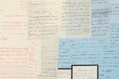 View full screen - View 1 of Lot 80. MONTESQUIOU, Robert de. Lettres à Henri et Jeanne Lapauze (1899-1921). Env. 80 lettres a.s. + env. 146 autres p.a.s..