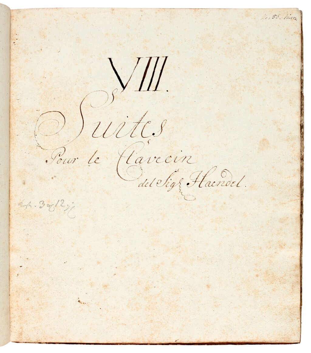 全螢幕檢視 - 查看33G. F. Handel. Fine eighteenth-century German manuscript of the Eight Keyboard Suites的1