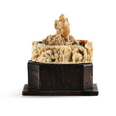 View full screen - View 1 of Lot 1. PROBABLY NETHERLANDISH OR FLEMISH, 18TH CENTURY | CARVED WALRUS TUSK WITH EROTIC SCENES.