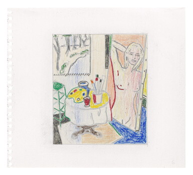 View full screen - View of Interior with Painting of Nude (Study).