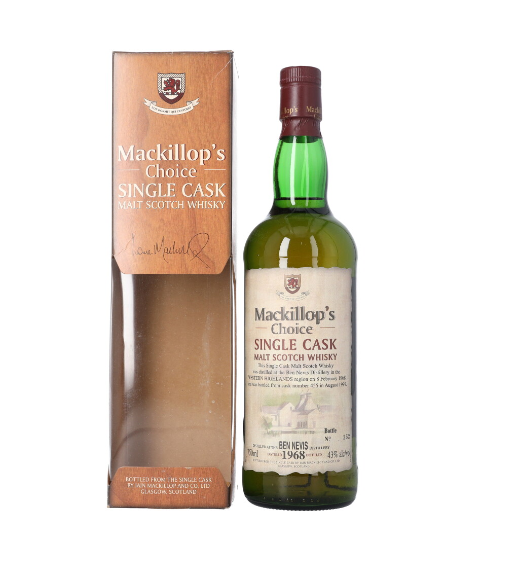 View full screen - View 1 of Lot 5318. Ben Nevis MacKillop's Choice Single Cask 43.0 abv 1968 (1 BT75).