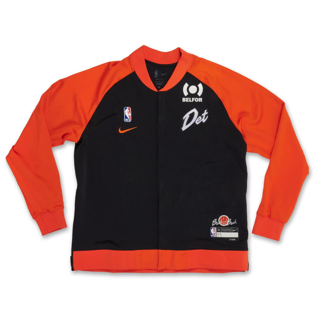 View full screen - View 1 of Lot 151. Lindy Waters III Detroit Pistons 2024-2025 City Edition Warmup Set .