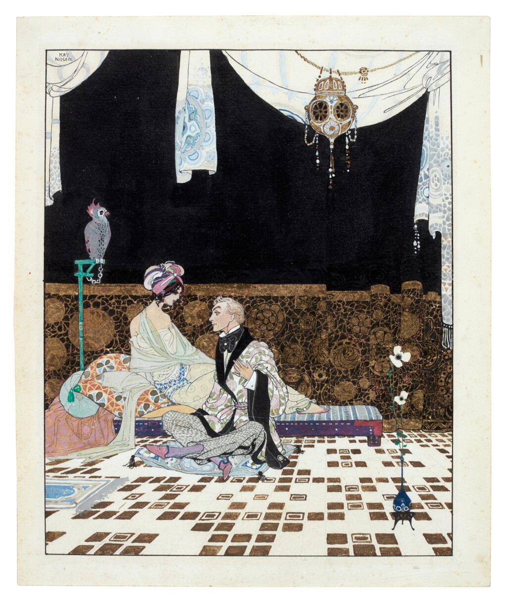 View full screen - View 1 of Lot 108. Kay Nielsen | The Flying Trunk, ink and watercolour drawing, c.1911.