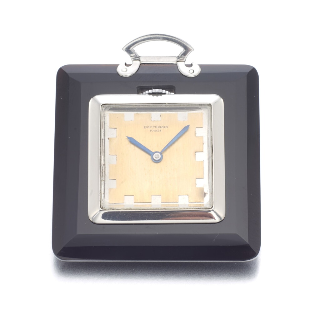 View full screen - View 1 of Lot 558. BOUCHERON | ONYX POCKET WATCH, CIRCA 1930.