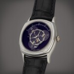 Répétition Minutes John Schaeffer, Reference 25881 | A limited edition platinum minute repeating wristwatch with satellite hour display | Circa 1995
