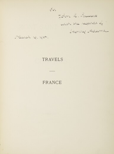 View full screen - View 1 of Lot 28. ADAMS, HENRY | Mont Saint Michel and Chartes. Washington: [Privately printed for the author], 1904.