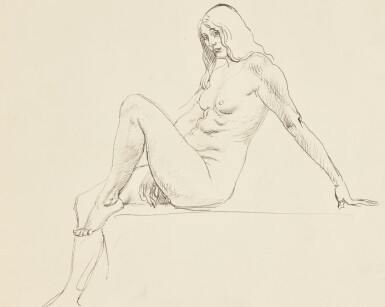 View full screen - View 1 of Lot 103. AUGUSTUS JOHN, R.A. | SEATED FEMALE NUDE.