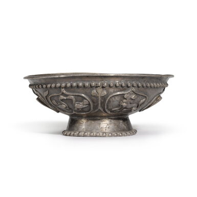 View full screen - View 1 of Lot 289. A silver footed 'animals' bowl, Central Asia or late Roman Empire, circa 2nd-6th century.