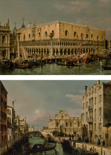 View full screen - View 1 of Lot 60. FRANCESCO ZANIN | VENICE, VIEW OF THE PALAZZO DUCALE; VENICE, VIEW OF THE SCUOLA GRANDE DI SAN MARCO .