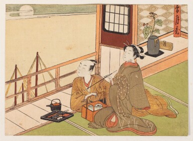 View full screen - View 1 of Lot 273. Suzuki Harunobu (1725-1770) Setsu-gekka Japon, Edo period, c. 1765-1770 | 日本 江戶時代 約1765年至1770年 鈴木春信 《雪月花》 木刻版畫.