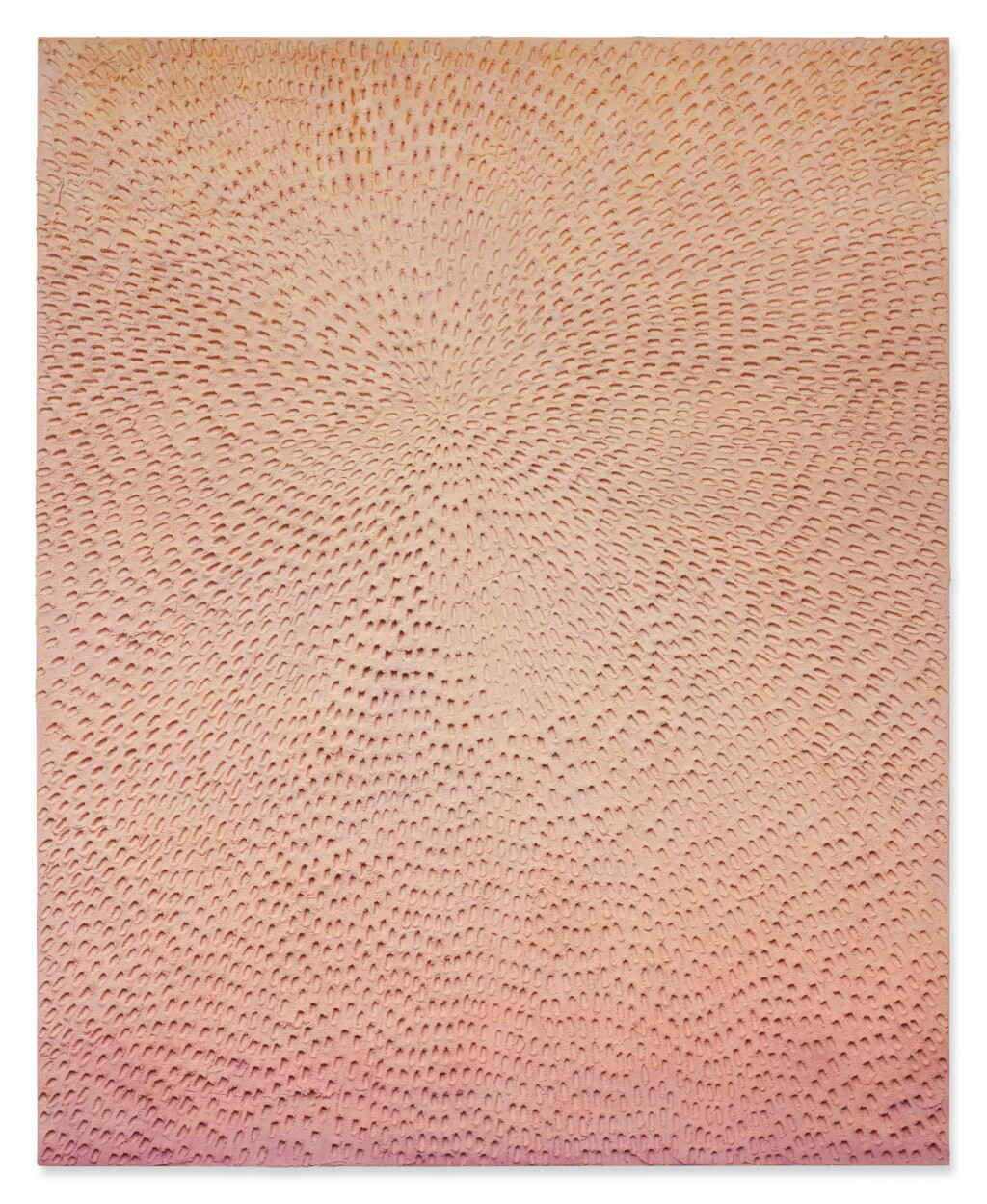 View full screen - View 1 of Lot 414. In the Morning I Watch You Rise (Painted Light Pink Grey Sand SF #2F, Yellow Orange Pink and Lavender).