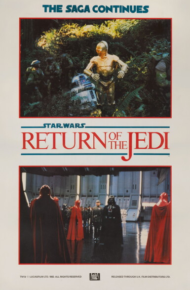 View full screen - View 1 of Lot 83. RETURN OF THE JEDI, BRITISH POSTER, 1983.