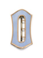 A Fabergé gold-mounted enamel belt buckle, workmaster Henrik Wigström, St Petersburg, circa 1905
