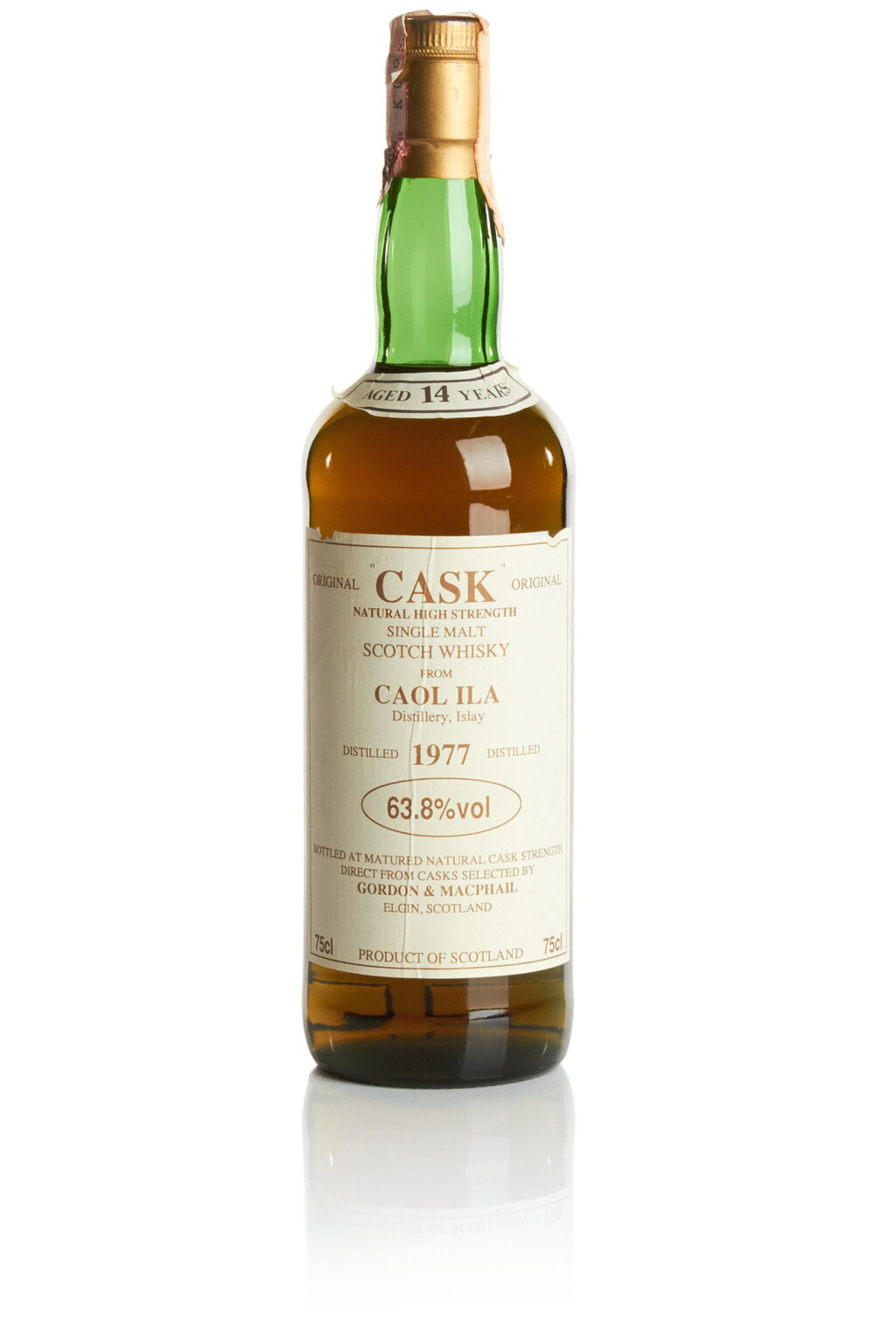 View full screen - View 1 of Lot 335. CAOL ILA ORIGINAL CASK GORDON & MACPHAIL 14 YEAR OLD 63.8 ABV 1977 .