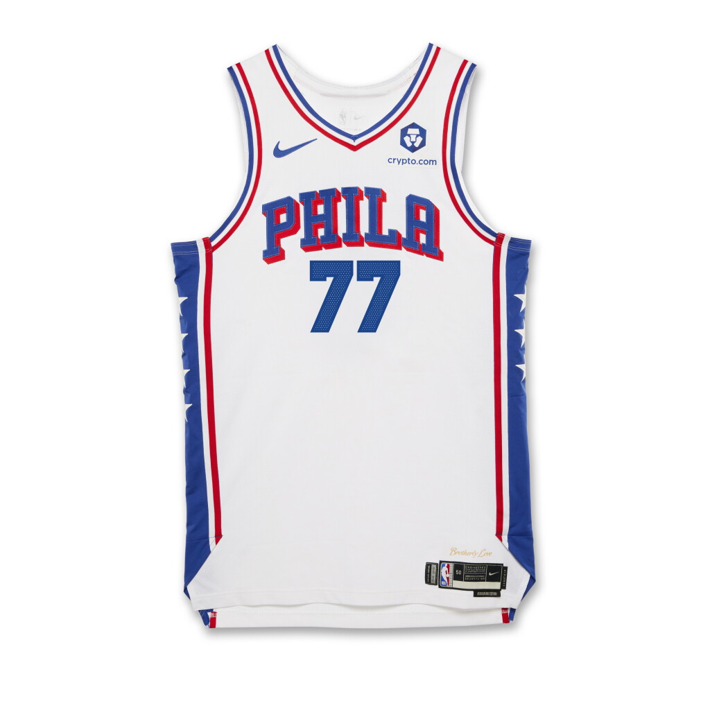 View full screen - View 1 of Lot 2. V.J. Edgecombe ‘Abu Dhabi Games’ Philadelphia 76ers 2025-2026 Game Worn Association Edition Jersey | NBA Preseason Debut | Matched to 2 Games.