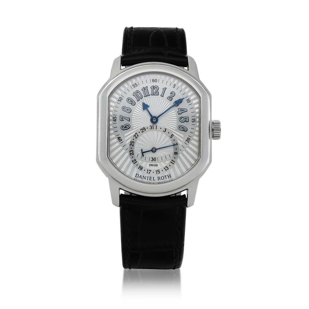 View full screen - View 1 of Lot 529. Ref. 807.L.10 Stainless steel wristwatch with date and retrograde hours Circa 2005 | Daniel Roth 807.L.10型號精鋼腕錶備日期及逆跳小時顯示,年份約2005.