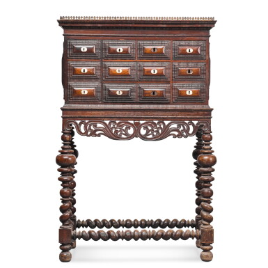 View full screen - View 1 of Lot 168. A Portuguese rosewood cabinet on stand, late 17th century.