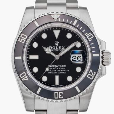 View full screen - View 1 of Lot 73. Reference 116610LN Submariner | A stainless steel automatic wristwatch with date and bracelet, Circa 2016.