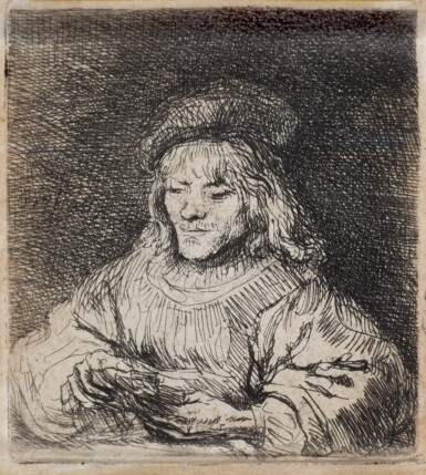 View full screen - View 1 of Lot 49. The Card Player (B., Holl. 136; New Holl. 193; H. 190).