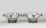 A Pair of Danish Silver Grapevine Centerpiece Bowls, No. 296A, Georg Jensen Silversmithy, Copenhagen, 20th Century