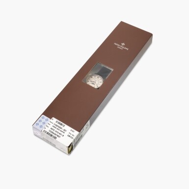 View full screen - View 1 of Lot 23. Reference 5160/500G-001 | A double sealed white gold perpetual calendar wristwatch with day, retrograde date, moon phases, leap year indication and hand-engraved case | Circa 2022.