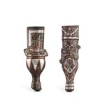 Two silver-inlaid bronze ferrules, Eastern Zhou dynasty 東周 銅錯銀鐏一組兩件