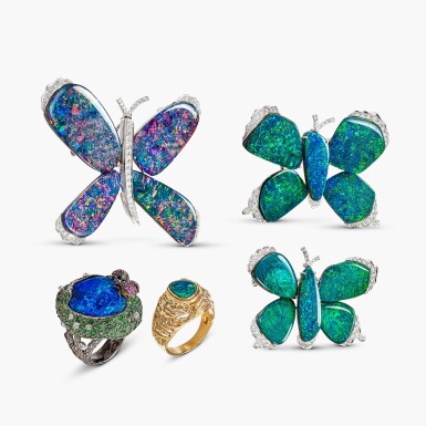 View full screen - View 1 of Lot 1500. Group of Coloured Stone and Diamond Jewellery | 寶石 配 鑽石 珠寶一組.
