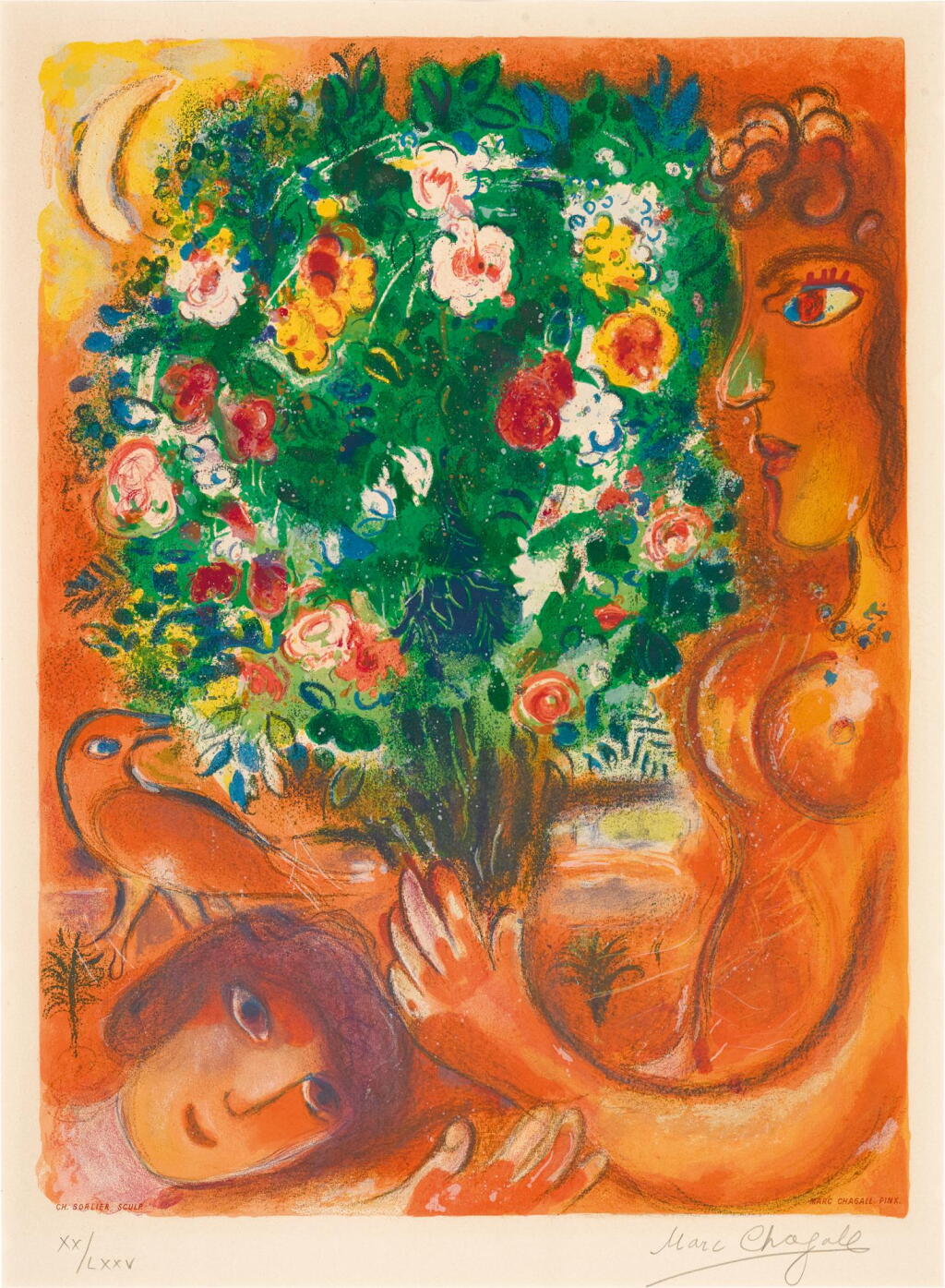 View full screen - View 1 of Lot 18. AFTER MARC CHAGALL | FEMME AU BOUQUET (M. CS. 37).
