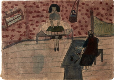 View full screen - View 1 of Lot 330. Nelly Toll | Six watercolours painted whilst in hiding from the Nazis, 1943.