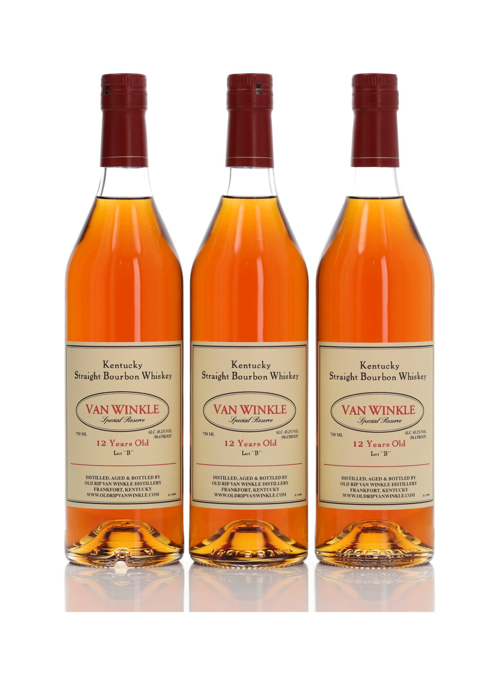 View full screen - View 1 of Lot 13. Van Winkle 12 Year Old Special Reserve Lot "B" 90.4 Proof NV (3 Bottles 75cl).