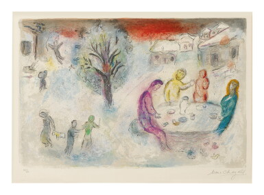 View full screen - View 1 of Lot 18. MARC CHAGALL | THE MEAL AT DRYAS'S HOUSE (M. 334; SEE C. BKS. 46).
