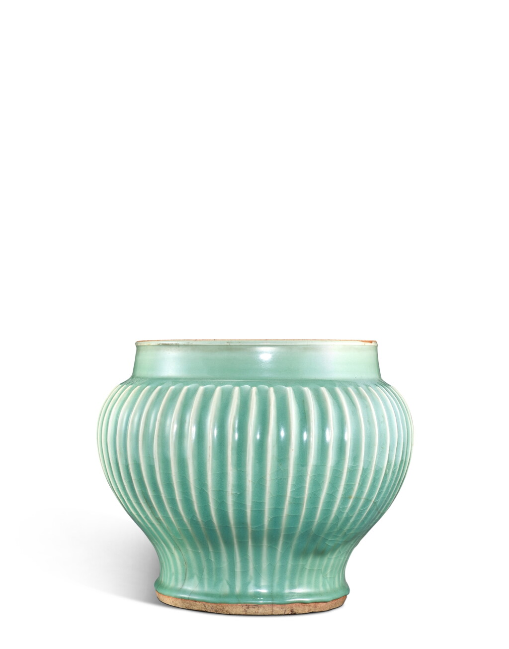 全螢幕檢視 - 查看3874A large Longquan celadon ribbed baluster jar, Late Yuan - early Ming dynasty | 元末至明初 龍泉青釉百條罐的1