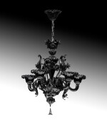 A Murrina black cut-glass chandelier, 20th century