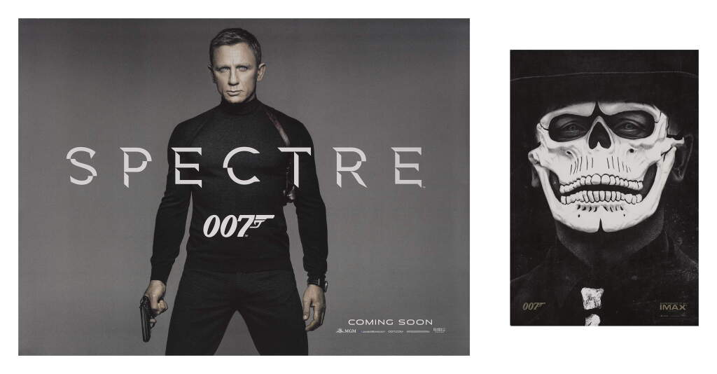 View full screen - View 1 of Lot 197. SPECTRE (2015) TWO POSTERS: BRITISH, ADVANCE, DOUBLE-SIDED, WITH BRITISH, IMAX .