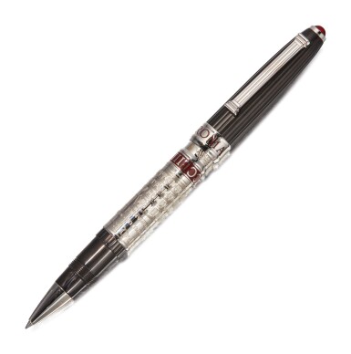 View full screen - View 1 of Lot 153. OMAS | A STERLING SILVER AND RESIN ROLLERBALL PEN, CIRCA 2012.