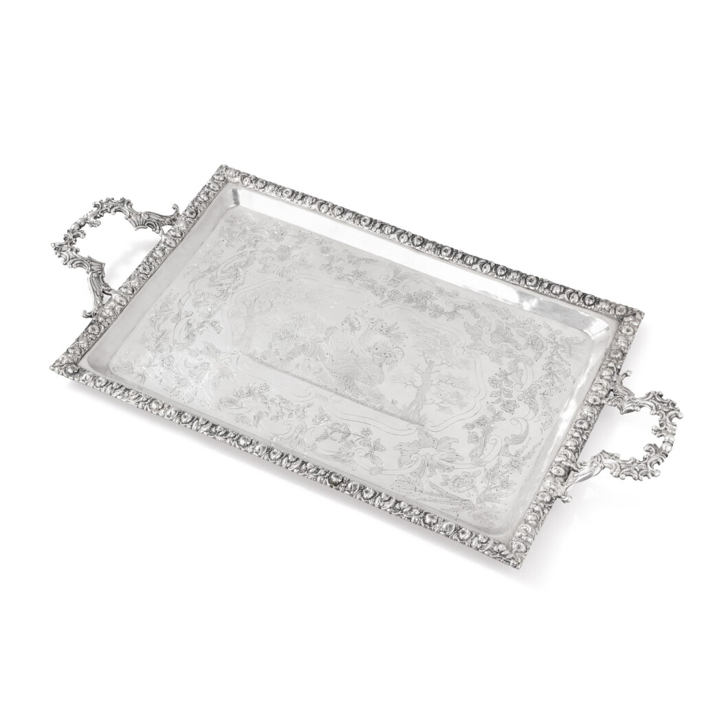 View full screen - View 1 of Lot 1335. A silver two-handled tray, 20th century.
