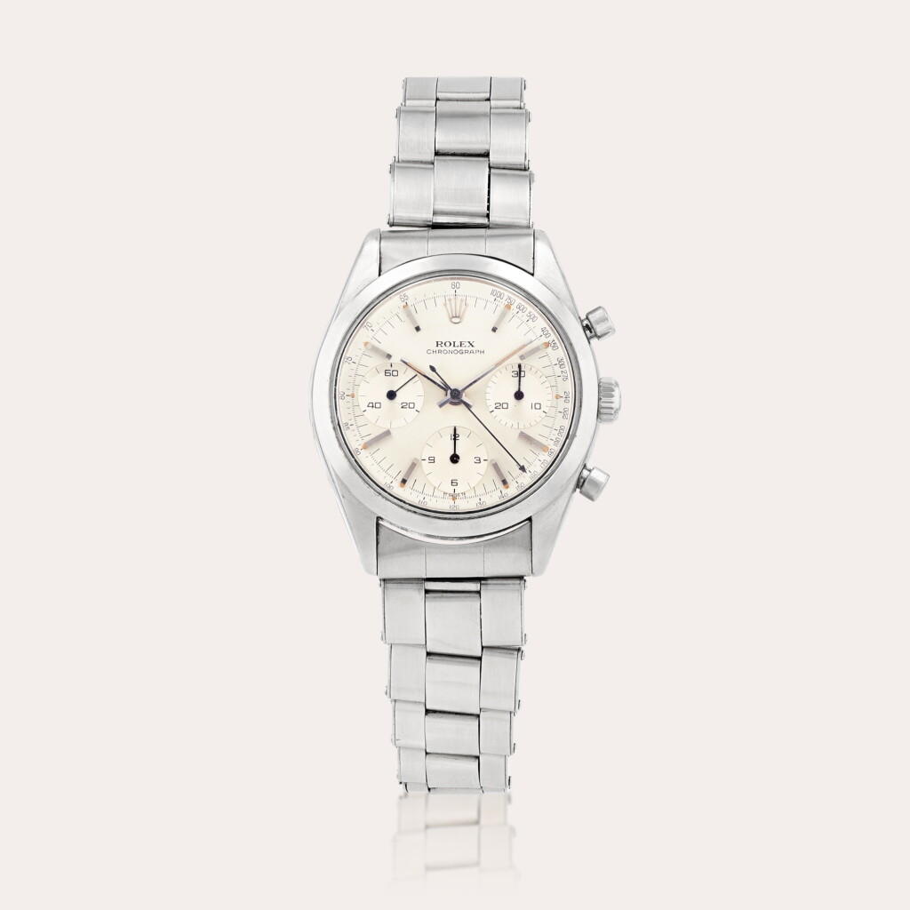 View full screen - View 1 of Lot 376. Pre-Daytona, reference 6238 Montre bracelet chronographe en acier | Stainless steel chronograph wristwatch with bracelet Vers 1964 | Circa 1964.