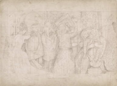 View full screen - View 1 of Lot 113. Drawing for The Marriage at Cana (Drawing Room Scenes).