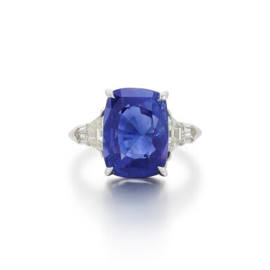 View full screen - View 1 of Lot 15. Sapphire and Diamond Ring.