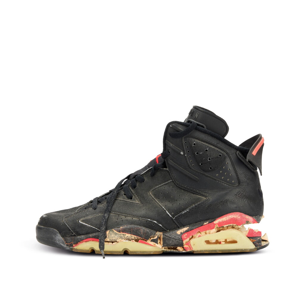 View full screen - View 1 of Lot 44. Michael Jordan 1990-1991 Air Jordan VI Playoff Game Sneakers .
