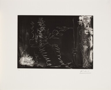 Voir en plein écran - Voir 1 du lot 572. Peintre et modèle debout (B. 1402; Ba. 1374) .