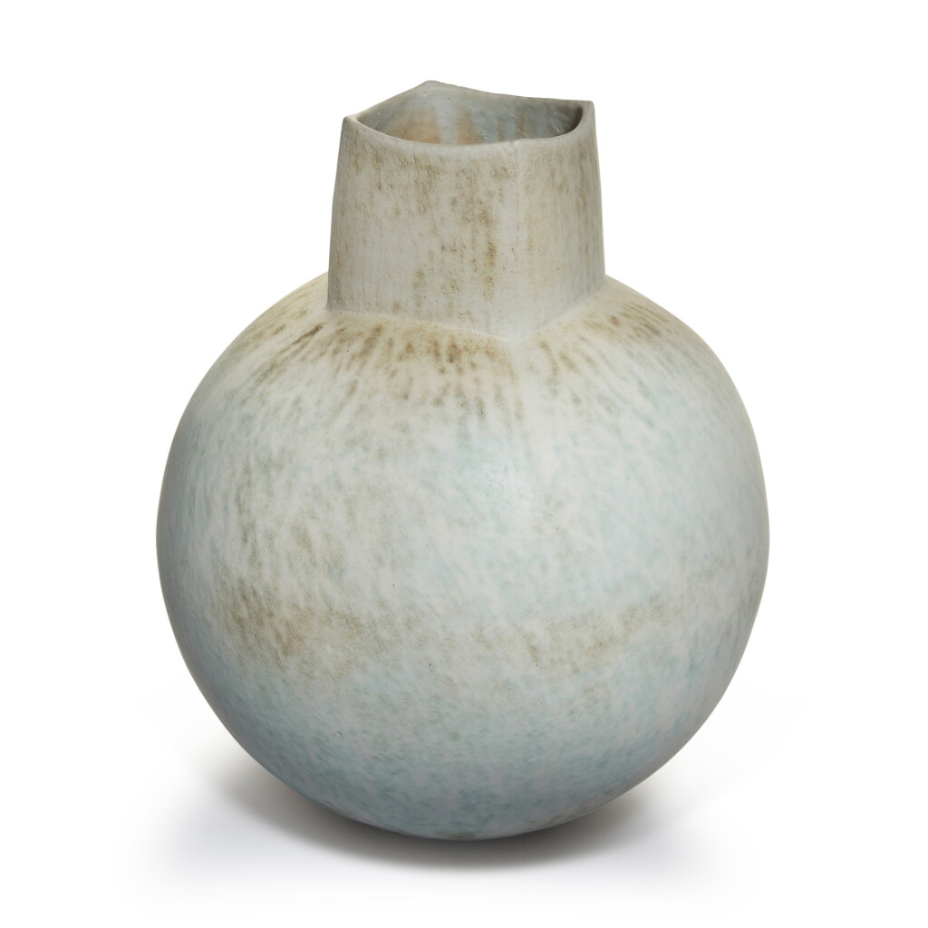 View full screen - View 1 of Lot 718. A Monumental Globular Pot with Square Neck.