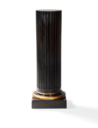 View full screen - View 1 of Lot 44. A black painted fluted column, modern | Colonne cannelée en résine, moderne.