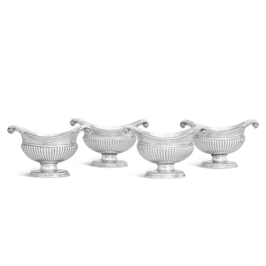 View full screen - View 1 of Lot 37. A set of four George III silver sauce tureens from the Paget Service, John Parker & Edward Wakelin, London, 1771.